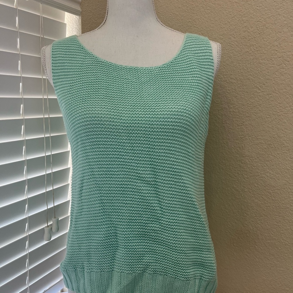 Mint Green Open Back Sleeveless Knit Top